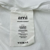 AMI PARIS ロゴ刺繍Tシャツ BFHJ108.723 ホワイト コットン レディース 半袖Ｔシャツ