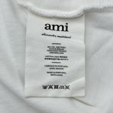 AMI PARIS ロゴ刺繡Tシャツ A21FJ128.726 ホワイト コットン メンズ 半袖Ｔシャツ
