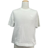 AMI PARIS ロゴ刺繡Tシャツ A21FJ128.726 ホワイト コットン メンズ 半袖Ｔシャツ