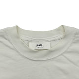AMI PARIS ロゴ刺繡Tシャツ A21FJ128.726 ホワイト コットン メンズ 半袖Ｔシャツ