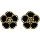 ROBERTO COIN デイジーピアス ゴールド 750 ダイヤモンド オニキス ジュエリー