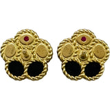 ROBERTO COIN デイジーピアス ゴールド 750 ダイヤモンド オニキス ジュエリー