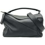 ロエベ LOEWE パズルエッジバッグラージ B510P00X05 ブラック シルバー金具 グレインカーフスキン レディース ショルダーバッグ