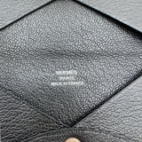 エルメス HERMES カルヴィ A刻印 ブラック×シルバー金具 シェーブル ユニセックス カードケース