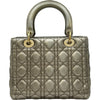 クリスチャン・ディオール Christian Dior レディディオールミディアム メタリックゴールド ゴールド金具 ラメ レディース ショルダーバッグ