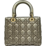クリスチャン・ディオール Christian Dior レディディオールミディアム メタリックゴールド ゴールド金具 ラメ レディース ショルダーバッグ