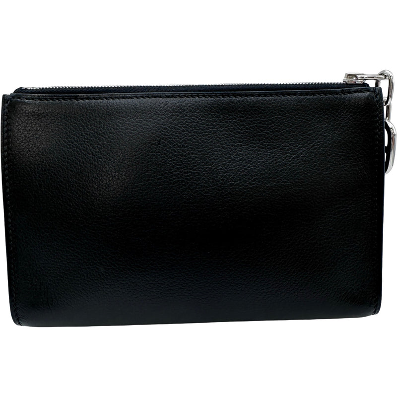 HERMES エルメス ブラック ポーチ エルメス HERMES ジップアンゴー PM K刻印 ブラック×シルバー金具