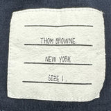トムブラウン THOM BROWNE トリコロール半袖Tシャツ MJS221A ネイビー コットン メンズ 半袖Ｔシャツ