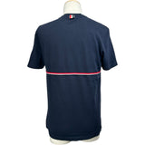 トムブラウン THOM BROWNE トリコロール半袖Tシャツ MJS221A ネイビー コットン メンズ 半袖Ｔシャツ