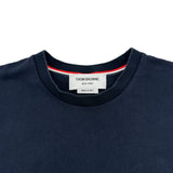 トムブラウン THOM BROWNE トリコロール半袖Tシャツ MJS221A ネイビー コットン メンズ 半袖Ｔシャツ