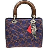 クリスチャン・ディオール Christian Dior レディディオール ミディアム パープル/ブラウン系/シルバー金具 ラムスキン レディース ショルダーバッグ