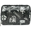 シャネル CHANEL エアラインポーチ 22番台 ブラック/ホワイト/シルバー金具 ナイロン レディース ポーチ