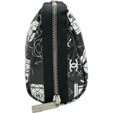 シャネル CHANEL エアラインポーチ 22番台 ブラック/ホワイト/シルバー金具 ナイロン レディース ポーチ