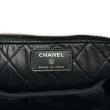 シャネル CHANEL エアラインポーチ 22番台 ブラック/ホワイト/シルバー金具 ナイロン レディース ポーチ