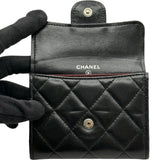 シャネル CHANEL マトラッセコインパース A31504 12番台 ブラック/シルバー金具 ラムスキン レディース コインケース