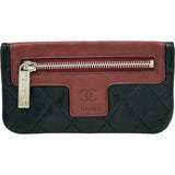 シャネル CHANEL コココクーンコインケース 13番台 ブラック/ボルドー/シルバー金具 ラムスキン レディース コインケース