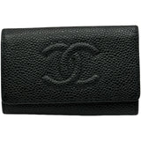 シャネル CHANEL ココマークキーケース 10番台 ブラック/ゴールド金具 キャビアスキン レディース キーケース