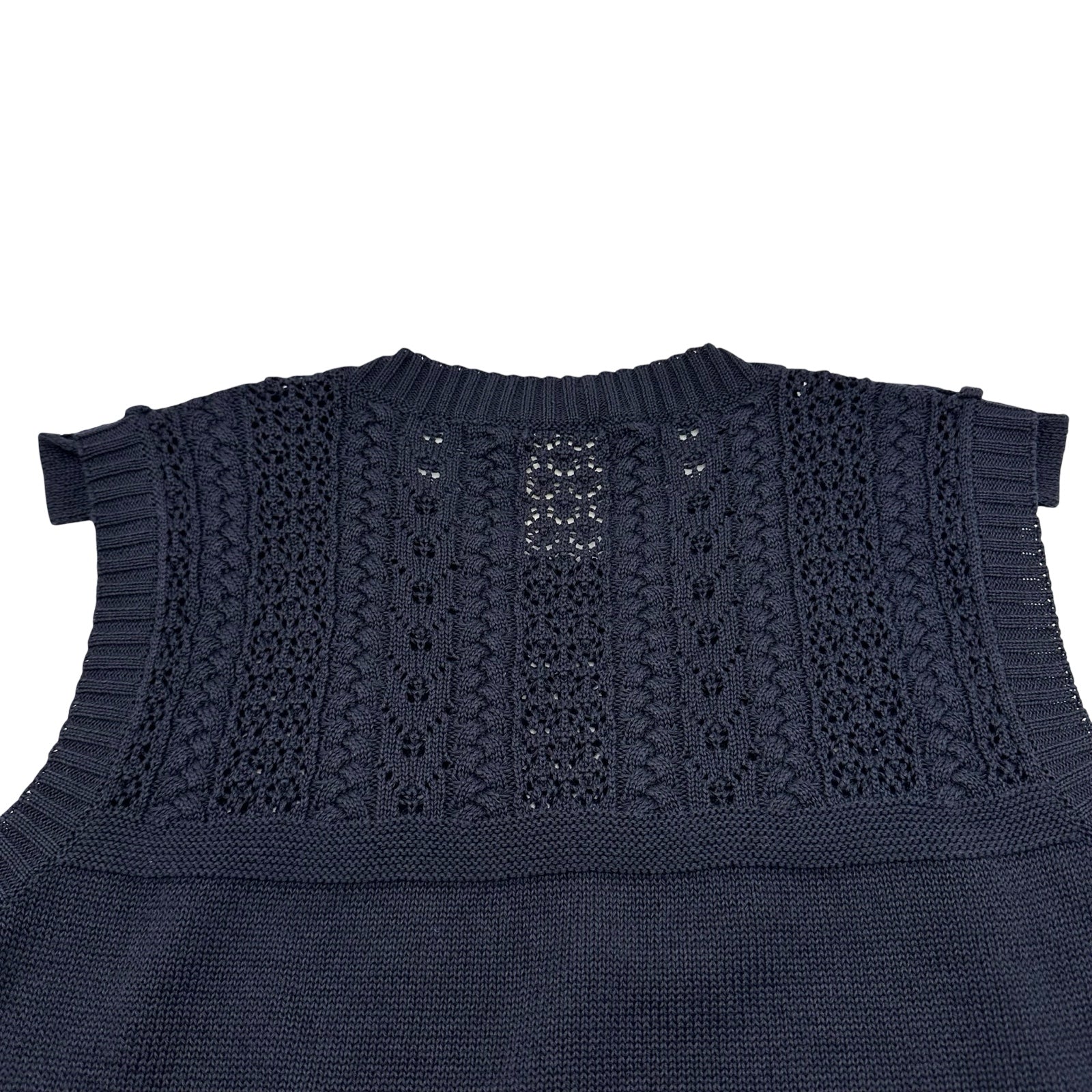 シャネル CHANEL ノースリーブサマーニットワンピース P53710 ネイビー