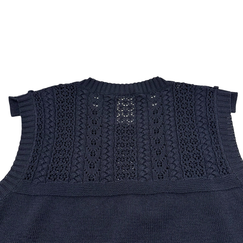 シャネル CHANEL ノースリーブサマーニットワンピース P53710 ネイビー