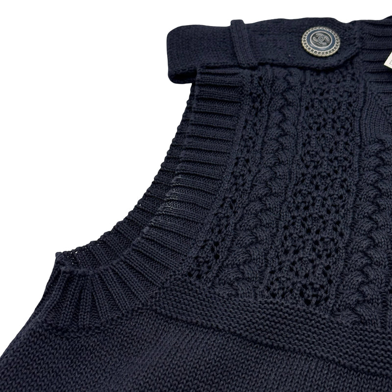 シャネル CHANEL ノースリーブサマーニットワンピース P53710 ネイビー