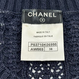 シャネル CHANEL ノースリーブサマーニットワンピース P53710 ネイビー コットン レディース ワンピース