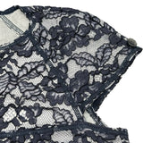 シャネル CHANEL カメリアレース半袖カットソー P47412 ネイビー コットン レディース カットソー