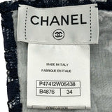 シャネル CHANEL カメリアレース半袖カットソー P47412 ネイビー コットン レディース カットソー