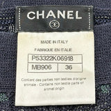 シャネル CHANEL ココマークボタンサマーニットワンピース P53322 ネイビー コットン レディース ワンピース