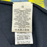 エルメス HERMES ツイルレーヌ切替半袖ニットカットソー ネイビー シルク レディース カットソー