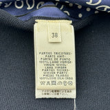 エルメス HERMES ツイルレーヌ切替ニットワンピース ネイビー シルク レディース ワンピース