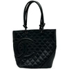 シャネル CHANEL カンボンラインミディアムトート A25167 8番台 ブラック ラムスキン レディース トートバッグ