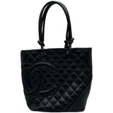 シャネル CHANEL カンボンラインミディアムトート A25167 8番台 ブラック ラムスキン レディース トートバッグ