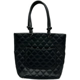 シャネル CHANEL カンボンラインミディアムトート A25167 8番台 ブラック ラムスキン レディース トートバッグ