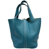 エルメス HERMES ピコタンロックPM □P刻印 ブルージーン/シルバー金具 トリヨン レディース ハンドバッグ
