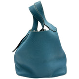 エルメス HERMES ピコタンロックPM □P刻印 ブルージーン/シルバー金具 トリヨン レディース ハンドバッグ