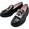 ロジェ ヴィヴィエ ROGER VIVIER VIV RANGER ストラスパテントローファー ブラック パテント レディース ローファー