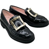 ロジェ ヴィヴィエ ROGER VIVIER VIV RANGER ストラスパテントローファー ブラック パテント レディース ローファー