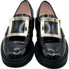 ロジェ ヴィヴィエ ROGER VIVIER VIV RANGER ストラスパテントローファー ブラック パテント レディース ローファー