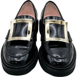 ロジェ ヴィヴィエ ROGER VIVIER VIV RANGER ストラスパテントローファー ブラック パテント レディース ローファー