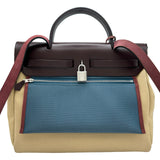 エルメス HERMES エールバッグジップPM U刻印 トレンチ/ブルートンペット/ルージュセリエ/シルバー金具 ヴァッシュハンター/トワル レディース ショルダーバッグ
