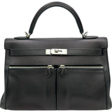 エルメス HERMES ケリーラキ32 □L刻印 ブラック/シルバー金具 スイフト レディース ショルダーバッグ