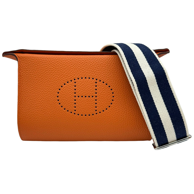 エルメス HERMES ヴィドポッシュ U刻印 オレンジ シルバー金具 トゴ