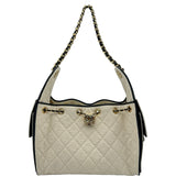 シャネル CHANEL CHANEL25 スモール AS5293 ホワイト/ブラック キャンバス/レザー レディース ショルダーバッグ