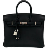 エルメス HERMES バーキン25 G刻印 ブラック シルバー金具 トゴ レディース ハンドバッグ