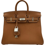 エルメス HERMES バーキン25 G刻印 ゴールド シルバー金具 トゴ レディース ハンドバッグ