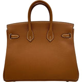 エルメス HERMES バーキン25 G刻印 ゴールド シルバー金具 トゴ レディース ハンドバッグ