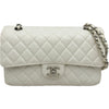 シャネル CHANEL マトラッセ25 A01112 12番台 ホワイト シルバー金具 キャビアスキン レディース ショルダーバッグ