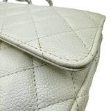 シャネル CHANEL マトラッセ25 A01112 12番台 ホワイト シルバー金具 キャビアスキン レディース ショルダーバッグ
