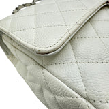 シャネル CHANEL マトラッセ25 A01112 12番台 ホワイト シルバー金具 キャビアスキン レディース ショルダーバッグ