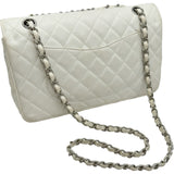 シャネル CHANEL マトラッセ25 A01112 12番台 ホワイト シルバー金具 キャビアスキン レディース ショルダーバッグ